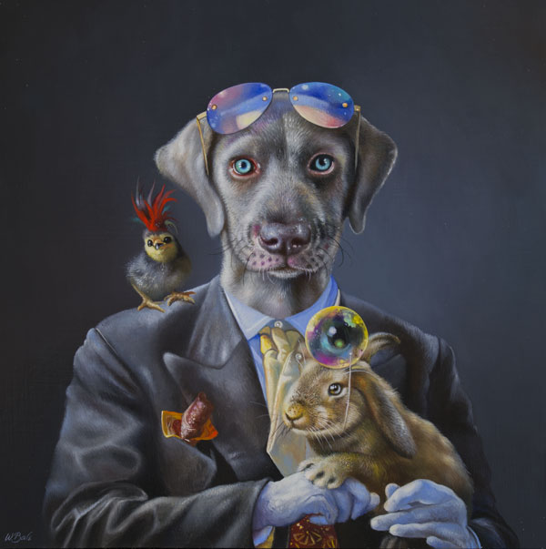 schilderij weimaraner